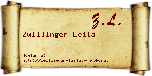 Zwillinger Leila névjegykártya